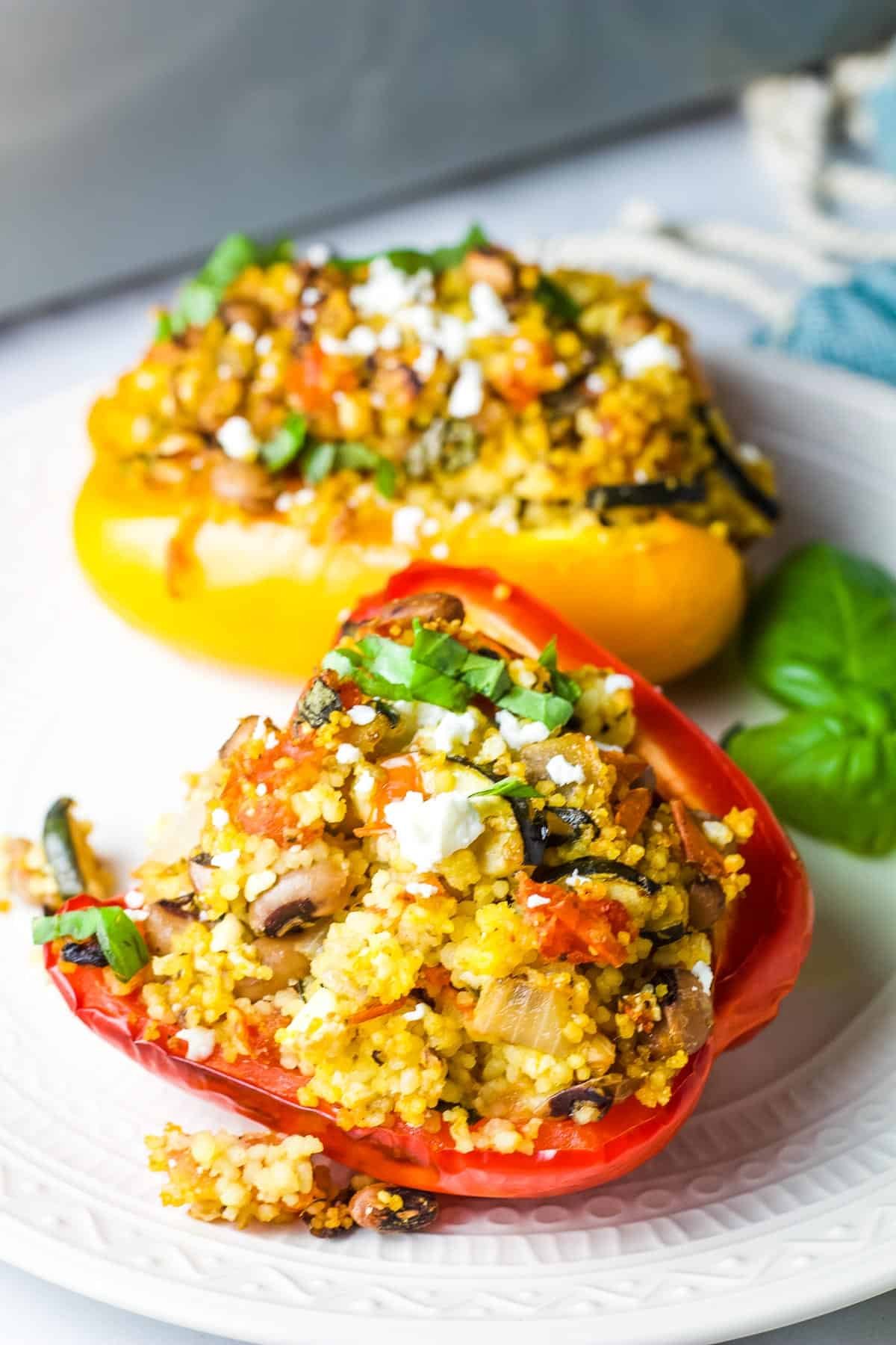 BBQ Bell Peppers filled with Cous Cous BBQ Bell Peppers filled with Cous Cous